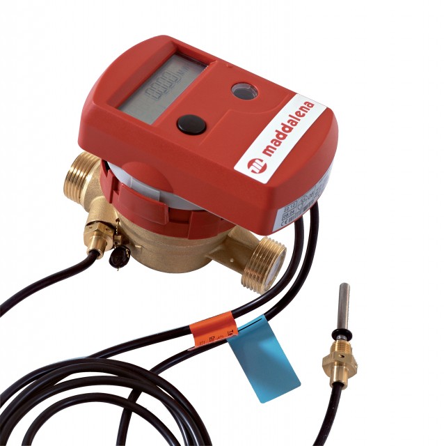 Hőmennyiségmérő 1/2" Qn0,6 110mm Mbus+2imp 10év elem Fűtésre